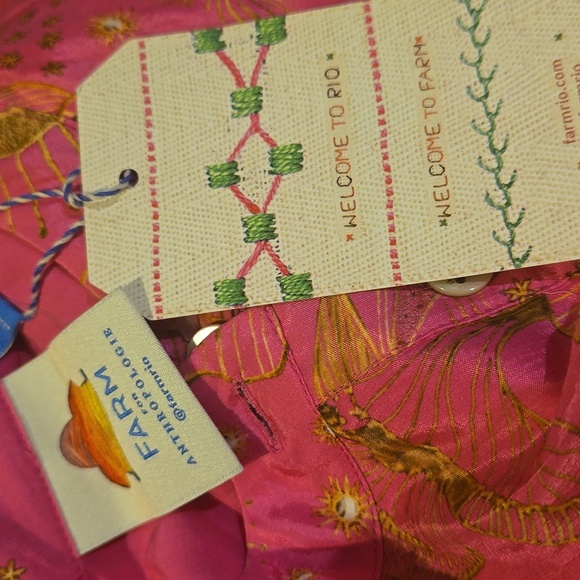 Farm Rio x Anthropologie Short-Sleeve Button-Front Mini Dress, Retail $230.00US - Picture 5 of 16